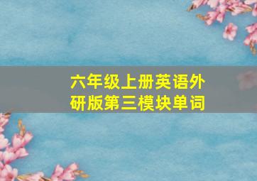 六年级上册英语外研版第三模块单词