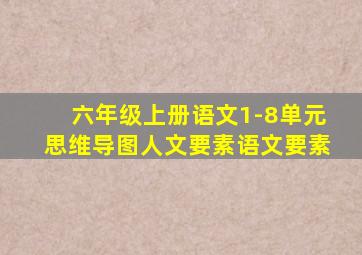 六年级上册语文1-8单元思维导图人文要素语文要素