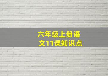 六年级上册语文11课知识点