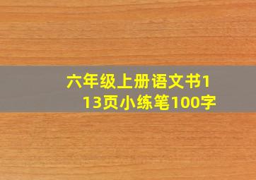 六年级上册语文书113页小练笔100字