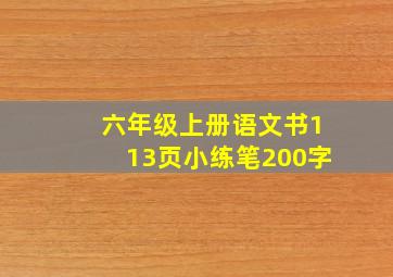 六年级上册语文书113页小练笔200字