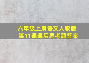 六年级上册语文人教版第11课课后思考题答案