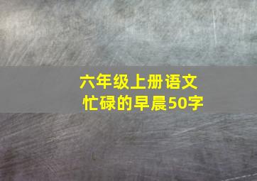 六年级上册语文忙碌的早晨50字