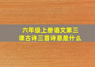 六年级上册语文第三课古诗三首诗意是什么