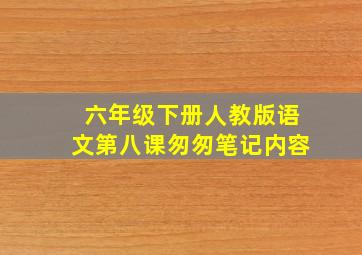 六年级下册人教版语文第八课匆匆笔记内容