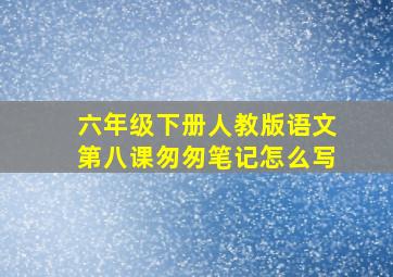 六年级下册人教版语文第八课匆匆笔记怎么写