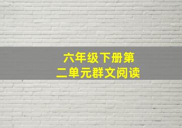 六年级下册第二单元群文阅读