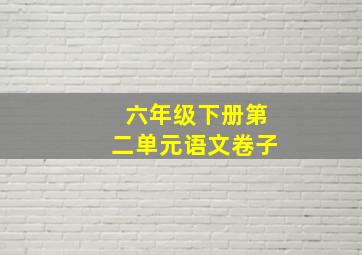 六年级下册第二单元语文卷子