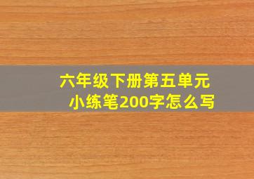 六年级下册第五单元小练笔200字怎么写