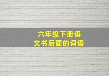 六年级下册语文书后面的词语