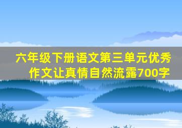 六年级下册语文第三单元优秀作文让真情自然流露700字