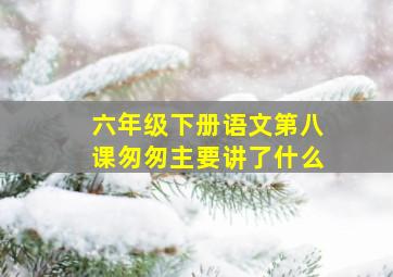 六年级下册语文第八课匆匆主要讲了什么