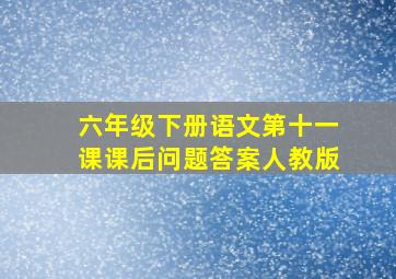 六年级下册语文第十一课课后问题答案人教版