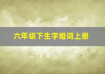 六年级下生字组词上册