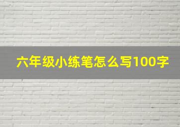 六年级小练笔怎么写100字