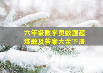 六年级数学奥数题超难题及答案大全下册