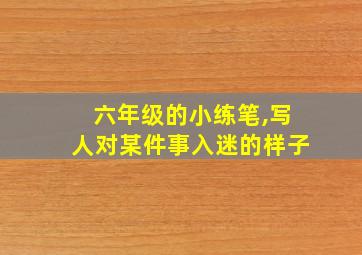 六年级的小练笔,写人对某件事入迷的样子