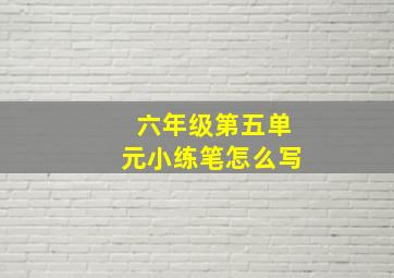 六年级第五单元小练笔怎么写