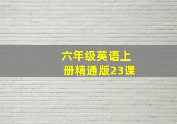 六年级英语上册精通版23课