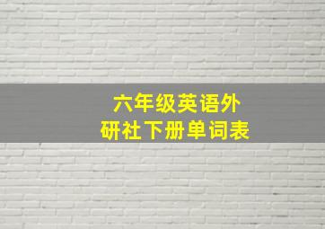 六年级英语外研社下册单词表