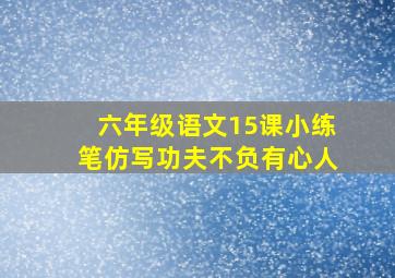 六年级语文15课小练笔仿写功夫不负有心人