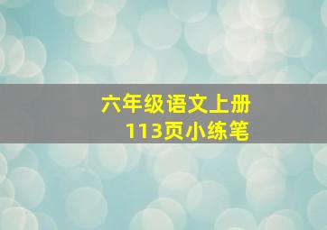 六年级语文上册113页小练笔