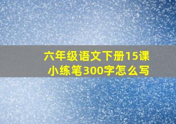 六年级语文下册15课小练笔300字怎么写