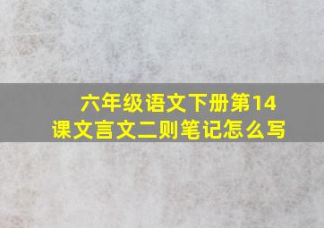 六年级语文下册第14课文言文二则笔记怎么写