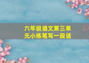 六年级语文第三单元小练笔写一段话