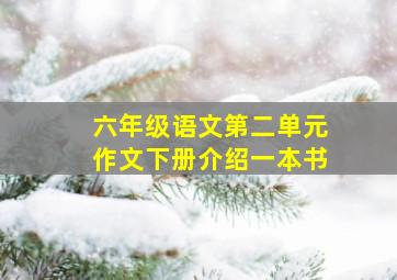 六年级语文第二单元作文下册介绍一本书