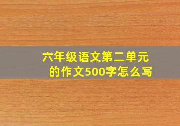 六年级语文第二单元的作文500字怎么写