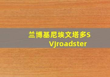 兰博基尼埃文塔多SVJroadster