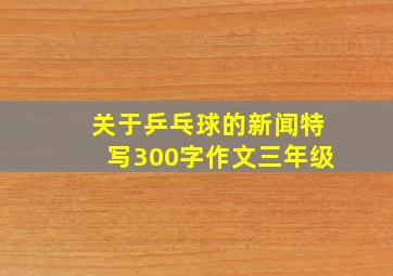 关于乒乓球的新闻特写300字作文三年级