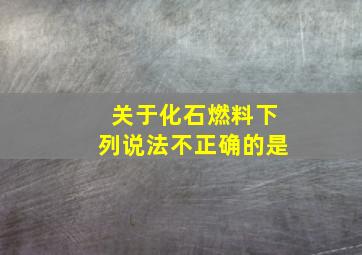 关于化石燃料下列说法不正确的是