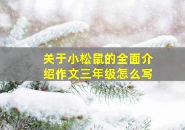 关于小松鼠的全面介绍作文三年级怎么写