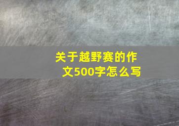 关于越野赛的作文500字怎么写