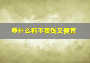 养什么狗不费钱又便宜