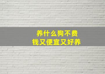 养什么狗不费钱又便宜又好养