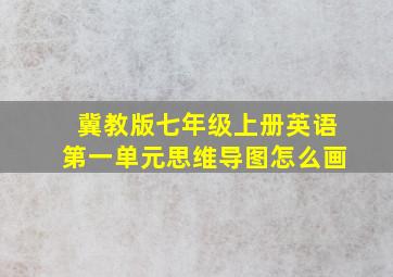 冀教版七年级上册英语第一单元思维导图怎么画