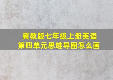 冀教版七年级上册英语第四单元思维导图怎么画