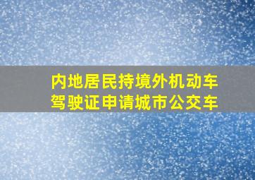 内地居民持境外机动车驾驶证申请城市公交车