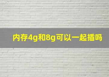 内存4g和8g可以一起插吗