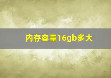 内存容量16gb多大