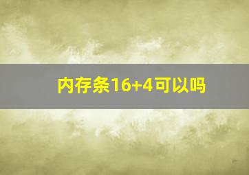 内存条16+4可以吗