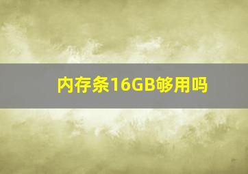 内存条16GB够用吗