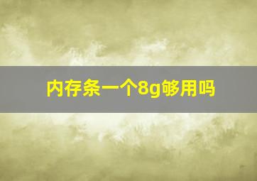 内存条一个8g够用吗