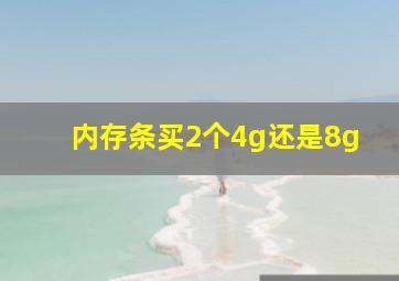 内存条买2个4g还是8g