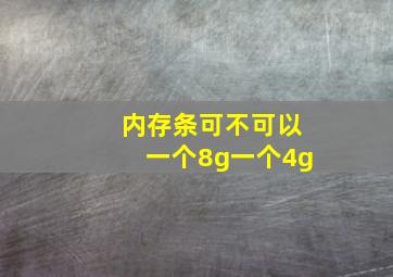 内存条可不可以一个8g一个4g