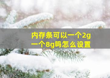 内存条可以一个2g一个8g吗怎么设置