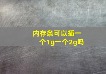 内存条可以插一个1g一个2g吗